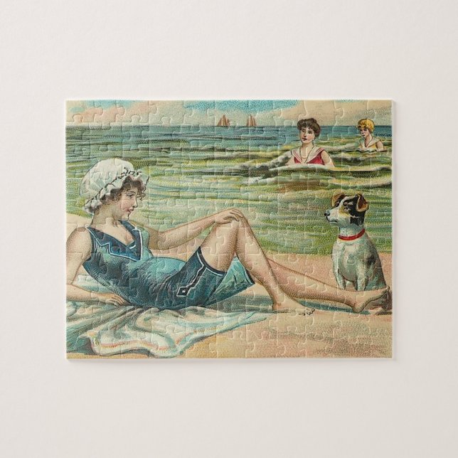 Viktorianisch Beach Swimsuit Girl Puzzle (Horizontal)
