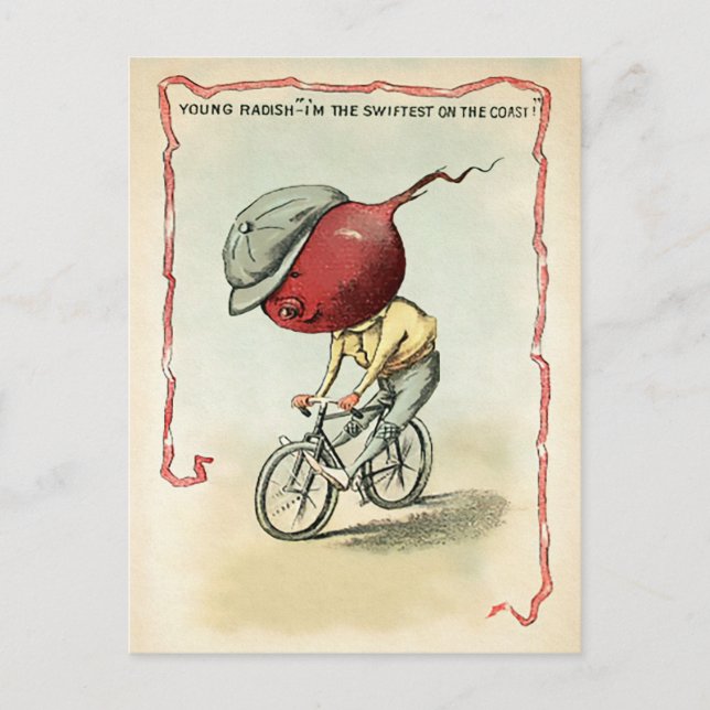 Viktorianisch Bike Radish Postcard Postkarte (Vorderseite)