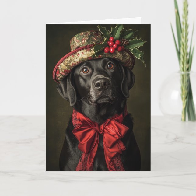 Viktorianisch Black Lab Weihnachten (Vorderseite)