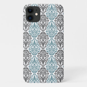 Viktorianisch-Blau-Grau-Vintag-Damaskeulenmuster Case-Mate iPhone Hülle