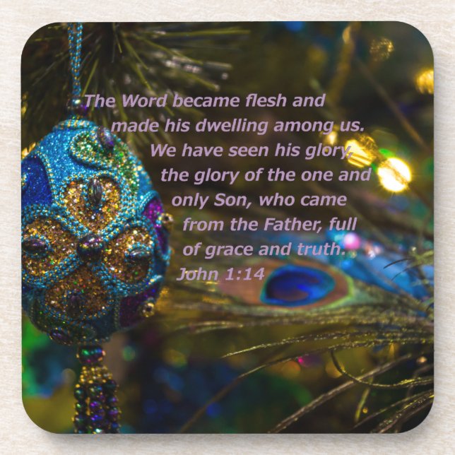 Viktorianisch Blue Bible Verse Getränkeuntersetzer (Vorderseite)