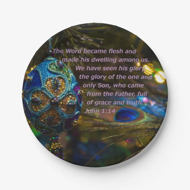 Viktorianisch Blue Bible Verse Pappteller (Vorderseite)