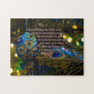 Viktorianisch Blue Bible Verse Puzzle