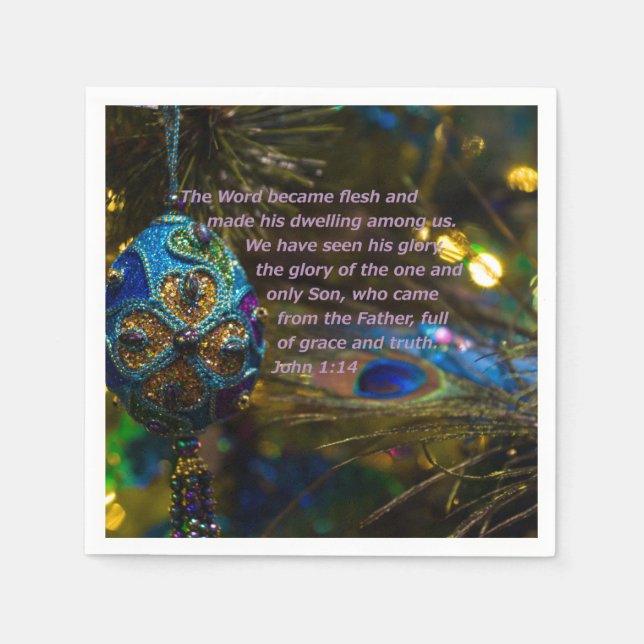 Viktorianisch Blue Bible Verse Serviette (Vorderseite)