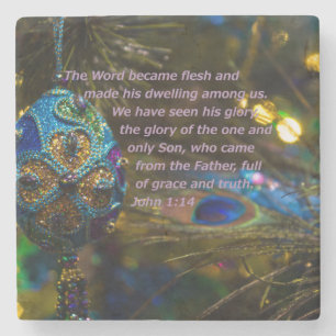 Viktorianisch Blue Bible Verse Steinuntersetzer