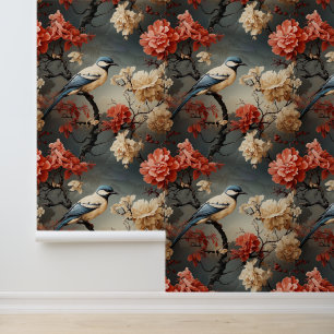 Viktorianisch Blue Bird Boho Georgian Trailing Tapete