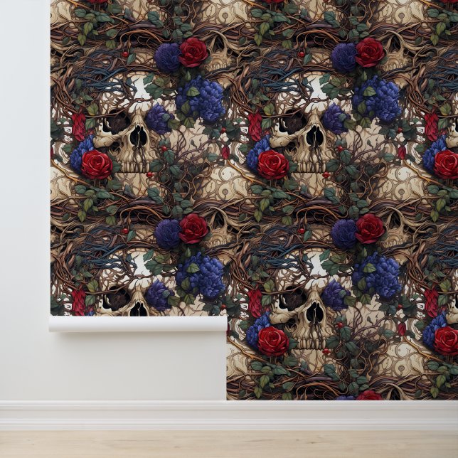 Viktorianisch Blue Bird Boho Georgian Trailing Tapete (Anwendung)