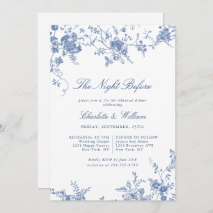 Viktorianisch Blue French Garden Probe Dinner Einladung