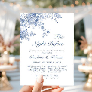 Viktorianisch Blue French Garden Probe Dinner Einladung