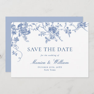 Viktorianisch Blue French Rose Garden Save The Date