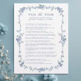 Viktorianisch Blue "Pass the Poem" Brautparty Game
