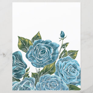 Viktorianisch Blue Rose Journal Scrapbook Paper