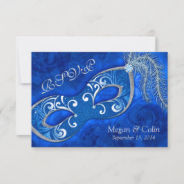 Viktorianisch Blue Silver Masquerade Ball Wedding RSVP Karte
