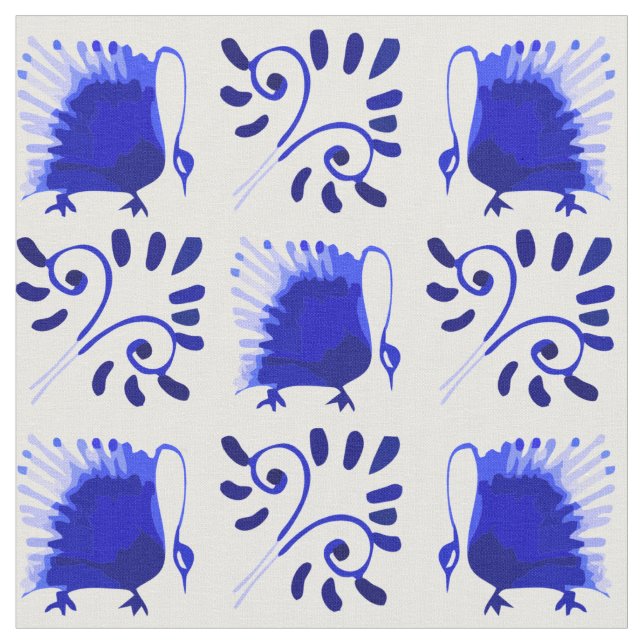 Viktorianisch Blue Swans William Morris Pattern Vi Stoff (Nahaufnahme)