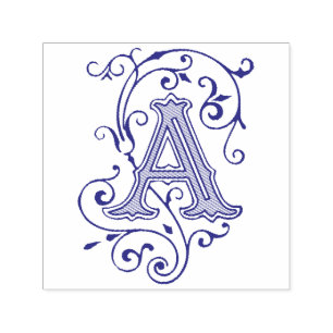 Viktorianisch blühen Sie Buchstaben ein Monogramm Permastempel
