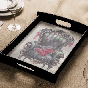 Viktorianisch Boudoir Sessel für antike Rose Seidenpapier