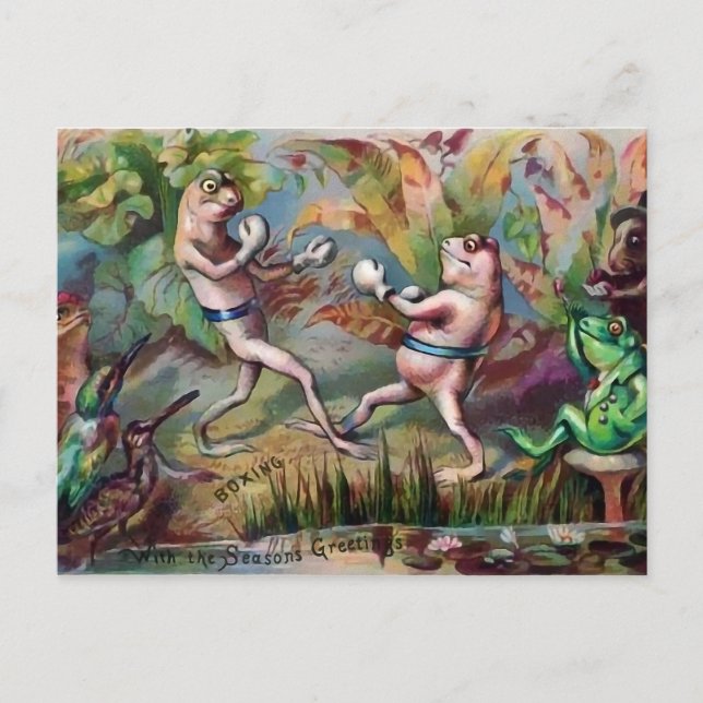 Viktorianisch Boxing Frozen Weihnachten Postkarte (Vorderseite)