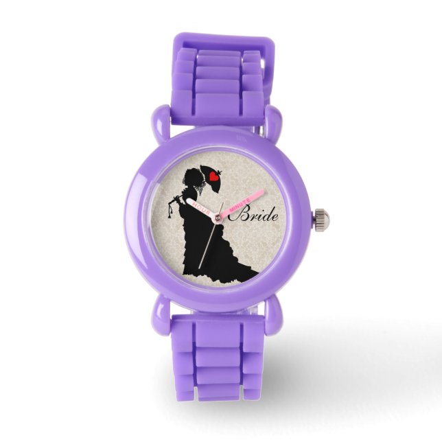 Viktorianisch Bridge - Red Glitzer Watch Armbanduhr (Vorderseite)