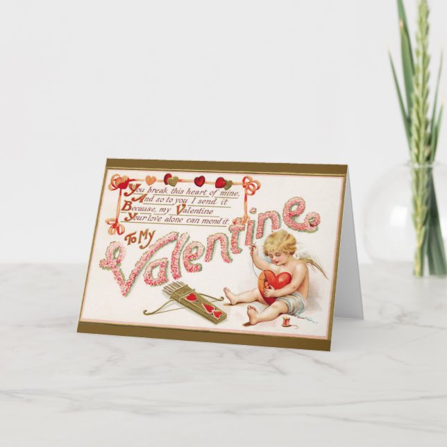 Viktorianisch Broken Heart Valentine Feiertagskarte (Vorderseite)