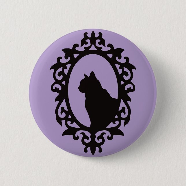 Viktorianisch Cat Gothic Button (Vorderseite)