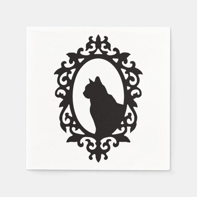 Viktorianisch Cat Gothic Serviette (Vorderseite)
