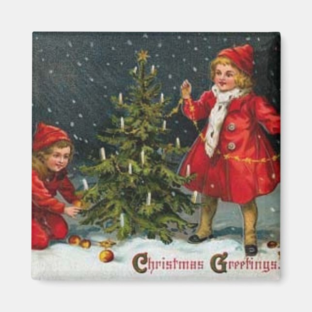 Viktorianisch Children Christmas Magnet (Vorne)