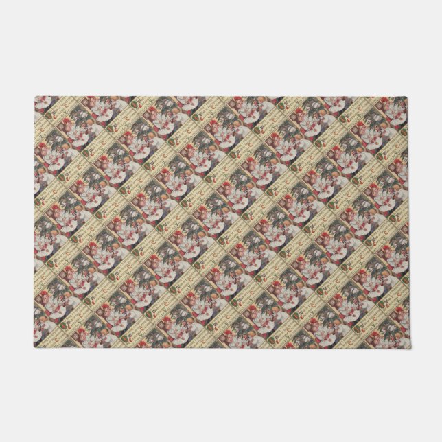 Viktorianisch Children Vintage Weihnachtsmatte Fußmatte (Vorderseite)