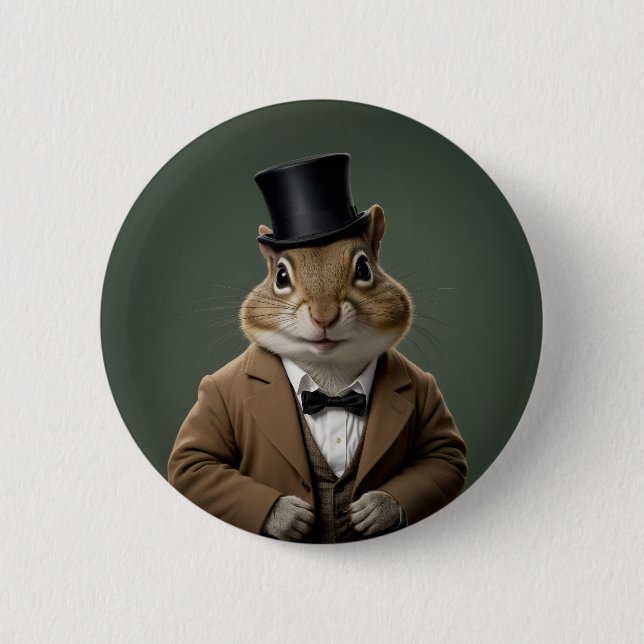 Viktorianisch Chipmunk Button (Vorderseite)