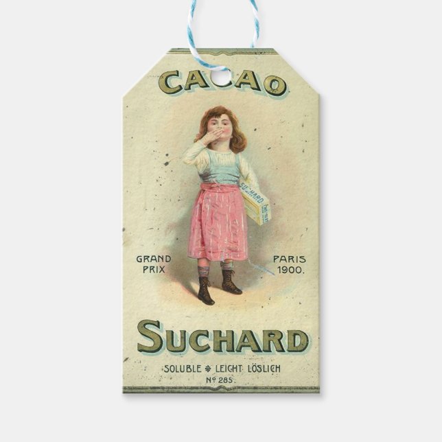 Viktorianisch Chocolate Kiss Girl Sugar Geschenkanhänger (Vorderseite)