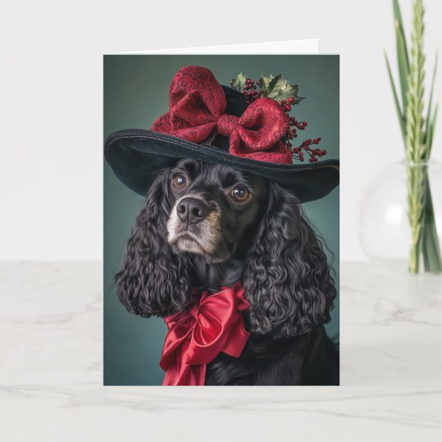 Viktorianisch Cocker Spaniel Weihnachten (Vorderseite)