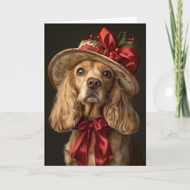 Viktorianisch Cocker Spaniel Weihnachten (Vorderseite)