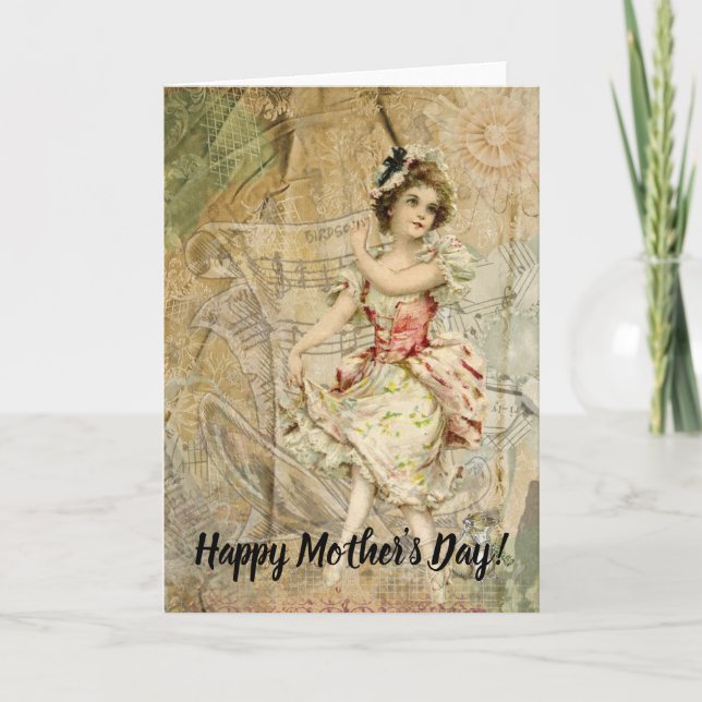 Viktorianisch Dancing Girl Sheet Music Karte (Vorderseite)