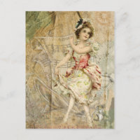 Viktorianisch Dancing Girl Sheet Music Postcard