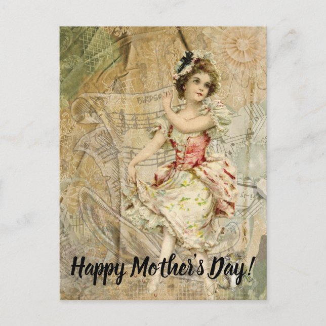 Viktorianisch Dancing Girl Sheet Music Postkarte (Vorderseite)