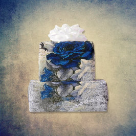 Viktorianisch Dark Blue Rose Ephemera Geschenkpapier