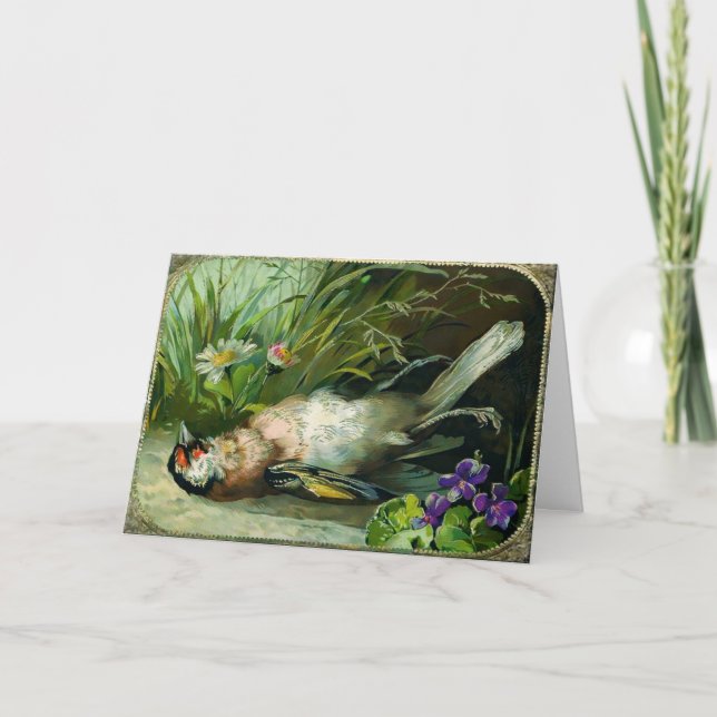 Viktorianisch Dead Bird Weihnachtskarte Feiertagskarte (Vorderseite)