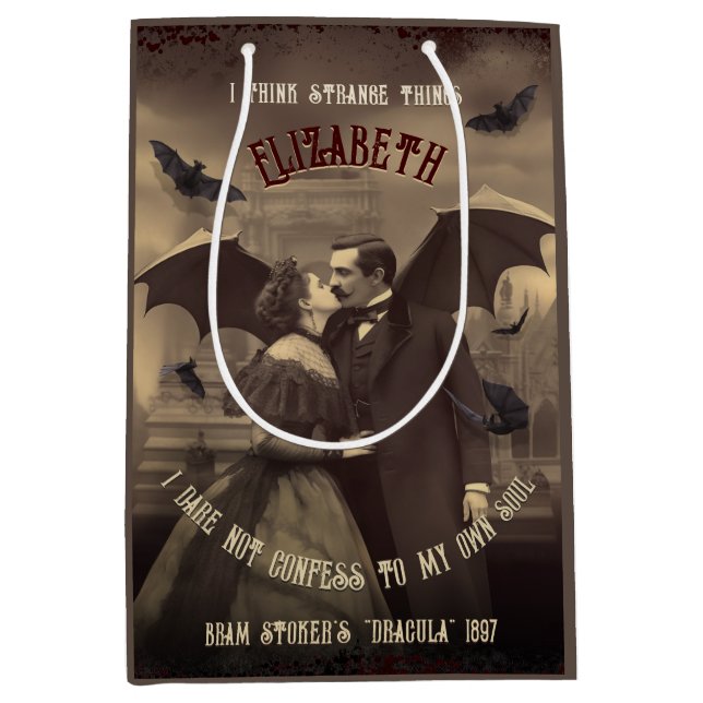 Viktorianisch Dracula Passionate Embrace Gothic Ho Mittlere Geschenktüte (Vorderseite)