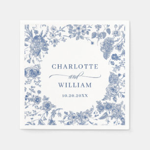 Viktorianisch Dusty Blue Französischer Garten Blum Serviette