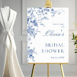 Viktorianisch Dusty Blue French Garden Brautparty Poster<br><div class="desc">Elegantes Blue French Garden WELCOME Brautparty Poster.</div>
