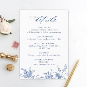 Viktorianisch Dusty Blue French Garden Hochzeiten  Begleitkarte