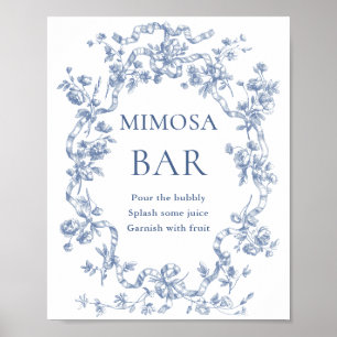 Viktorianisch Dusty Blue French Garden Mimosa Bar  Poster