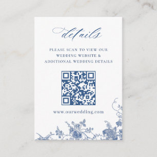 Viktorianisch Dusty Blue French Garden QR-Code Det Begleitkarte