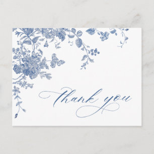 Viktorianisch Dusty Blue French Garden Vielen Dank Postkarte