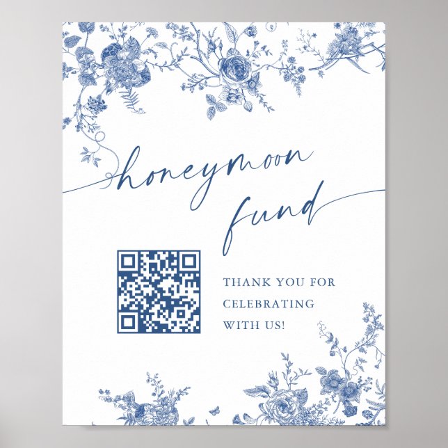 Viktorianisch Dusty Blue French Garden Wedding Sig Poster (Vorne)
