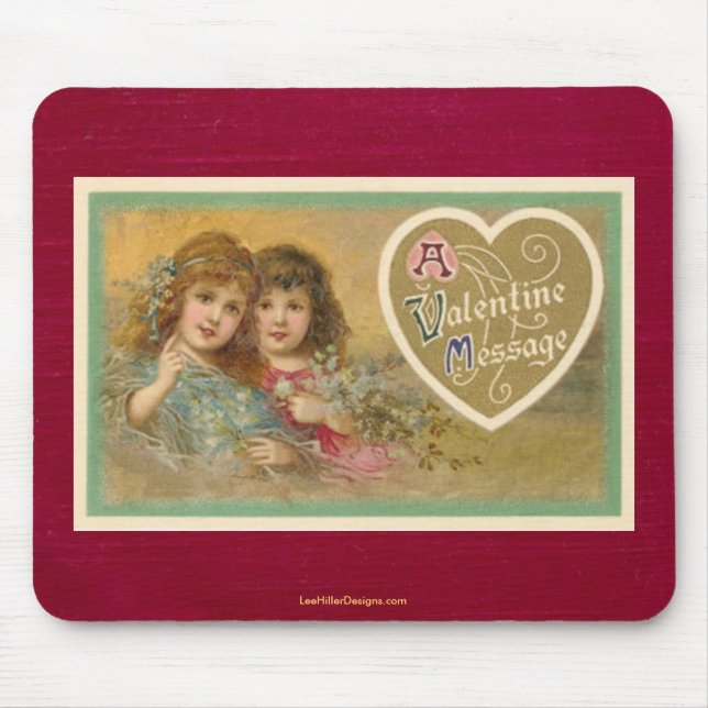 Viktorianisch eine Valentine Message 2 Girls Maus  Mousepad (Vorne)