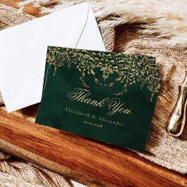 Viktorianisch Emerald Gold Royal Hochzeit danke Karte