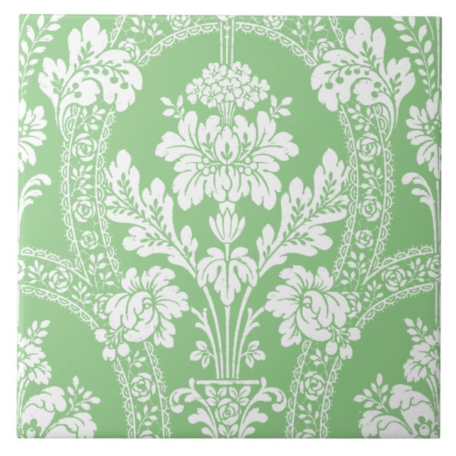 Viktorianisch Era Damask Blumenmuster Fliese (Vorderseite)