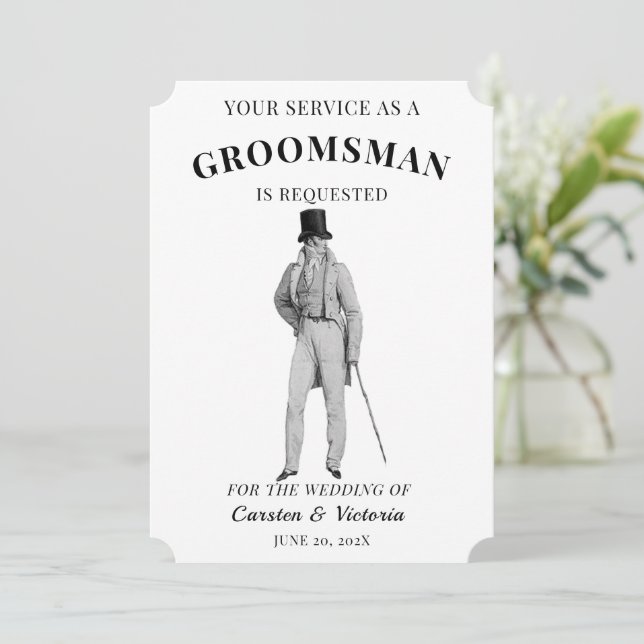 Viktorianisch Era Vintag Bridesmaids Einladung (Stehend Vorderseite)