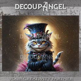 Viktorianisch Fantasy Cheshire Cat - Decoupage Seidenpapier