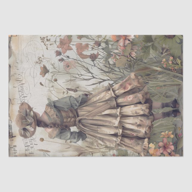 Viktorianisch Garden Girl Seidenpapier (Vorderseite)